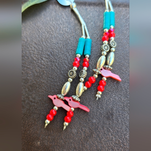 Southwestern Native American style heishi dangling tassle hair barrettes - Picture 3 of 16